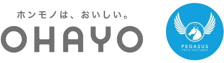 OHAYOロゴ ペガサス・テック・ベンチャーズロゴ